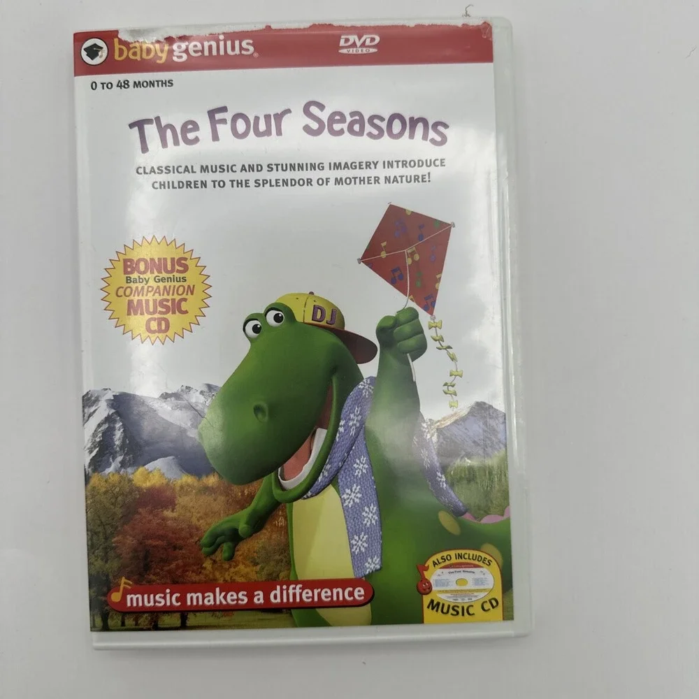 Baby Genius LOT OF 4 DVD's Nursery, The Four Seasons,Favorite Songs, Mozart